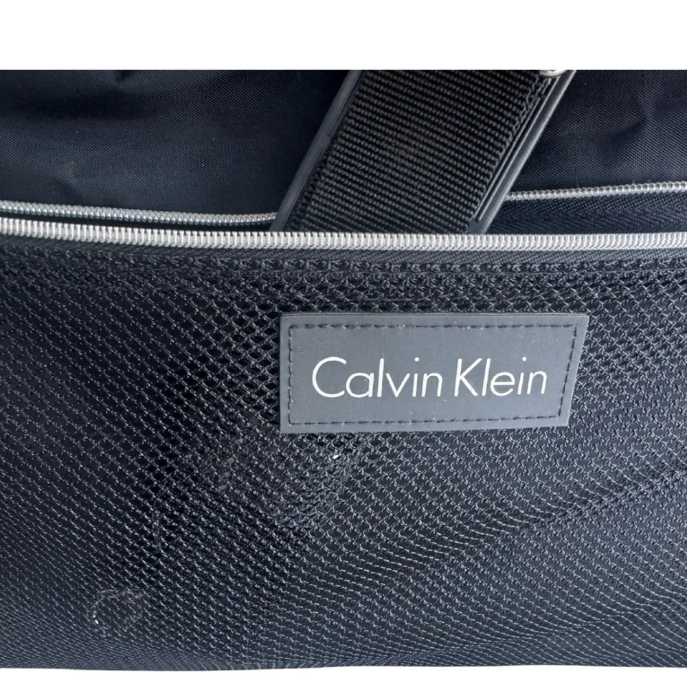 Calvin Klein Vinyl Mesh Weekender Duffel Bag New Strap 20x11x8 EUC Video